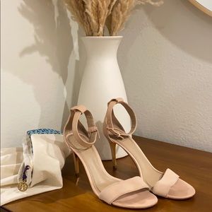 Tory Burch Suede Blush Ankle Strap Sandals